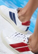 Saint James Men BASK CAVAL V4HD146 Sustainable Sneakers by Caval WHITE/RED - Image 2