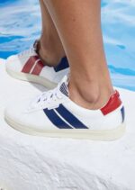 Saint James Men BASK CAVAL V4HD146 Sustainable Sneakers by Caval WHITE/RED