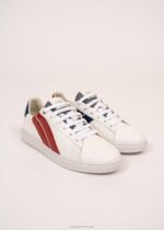 Saint James Men BASK CAVAL V4HD146 Sustainable Sneakers by Caval WHITE/RED - Image 3