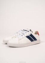 Saint James Men BASK CAVAL V4HD146 Sustainable Sneakers by Caval WHITE/RED - Image 4
