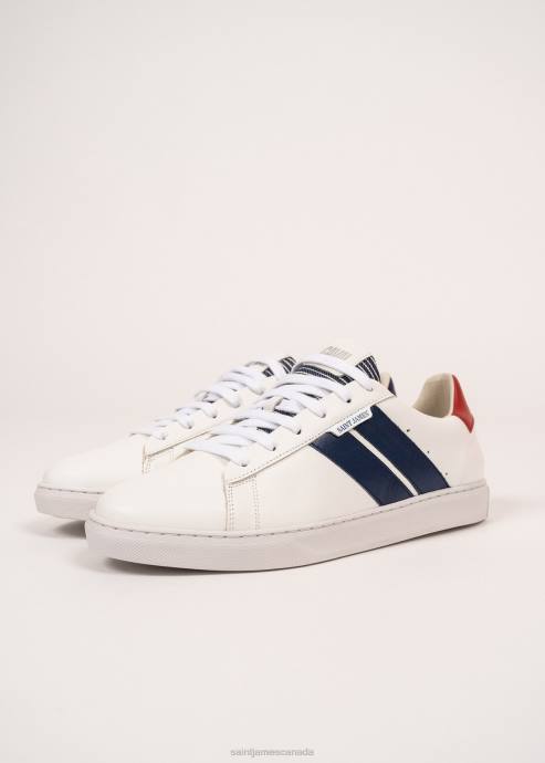 Saint James Men BASK CAVAL V4HD146 Sustainable Sneakers by Caval WHITE/RED - Image 4