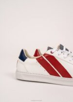 Saint James Men BASK CAVAL V4HD146 Sustainable Sneakers by Caval WHITE/RED - Image 5