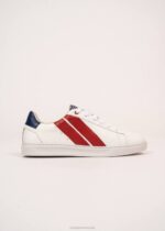 Saint James Men BASK CAVAL V4HD146 Sustainable Sneakers by Caval WHITE/RED - Image 6