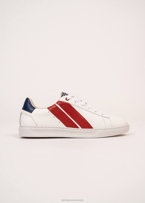 Saint James Men BASK CAVAL V4HD146 Sustainable Sneakers by Caval WHITE/RED - Image 6