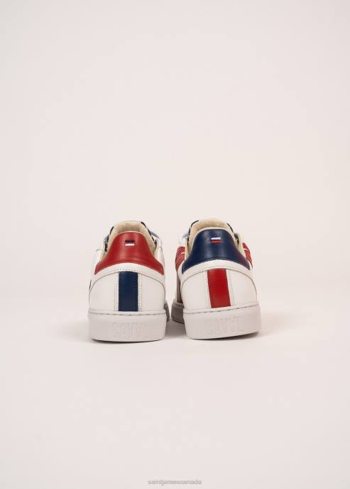 Saint James Men BASK CAVAL V4HD146 Sustainable Sneakers by Caval WHITE/RED - Image 8