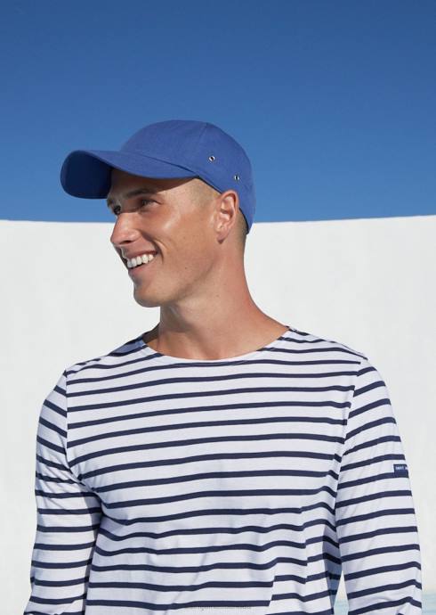 Saint James Men MINQUIERS MODERN V4HD18 Authentic Breton Stripe Shirt Soft Cotton WHITE/NAVY - Image 3