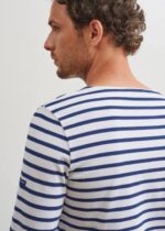 Saint James Men MINQUIERS MODERN V4HD18 Authentic Breton Stripe Shirt Soft Cotton WHITE/NAVY - Image 6