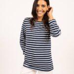 Saint James Men MINQUIERS MODERN V4HD71 Authentic Breton Stripe Shirt Soft Cotton NAVY/WHITE