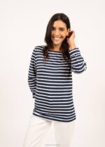 Saint James Men MINQUIERS MODERN V4HD71 Authentic Breton Stripe Shirt Soft Cotton NAVY/WHITE