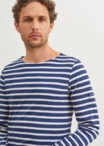 Saint James Men MINQUIERS MODERN V4HD71 Authentic Breton Stripe Shirt Soft Cotton NAVY/WHITE - Image 4