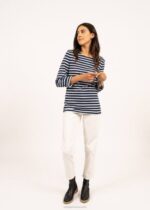 Saint James Men MINQUIERS MODERN V4HD71 Authentic Breton Stripe Shirt Soft Cotton NAVY/WHITE - Image 5