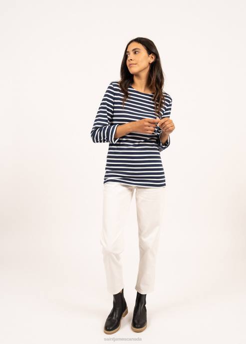 Saint James Men MINQUIERS MODERN V4HD71 Authentic Breton Stripe Shirt Soft Cotton NAVY/WHITE - Image 5