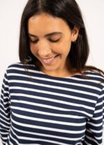 Saint James Men MINQUIERS MODERN V4HD71 Authentic Breton Stripe Shirt Soft Cotton NAVY/WHITE - Image 6