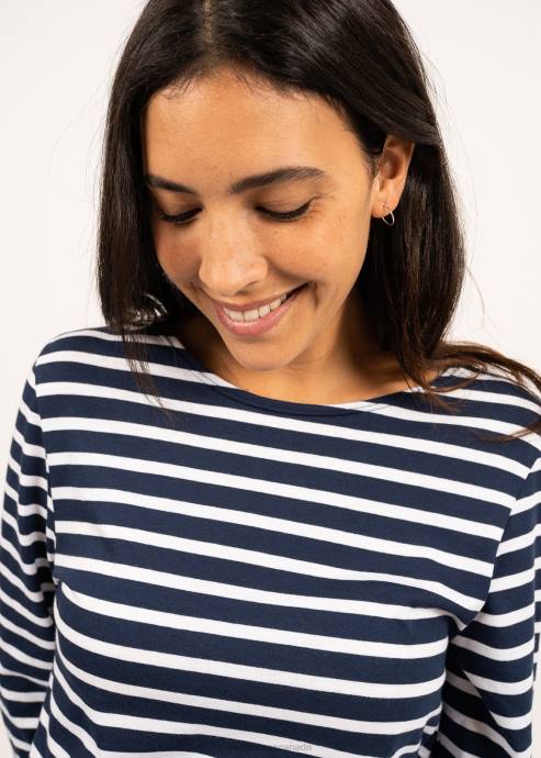 Saint James Men MINQUIERS MODERN V4HD71 Authentic Breton Stripe Shirt Soft Cotton NAVY/WHITE - Image 6