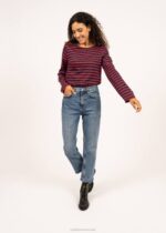 Saint James Men MINQUIERS MODERN V4HD74 Authentic Breton Stripe Shirt Soft Cotton NAVY/RED