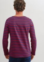 Saint James Men MINQUIERS MODERN V4HD74 Authentic Breton Stripe Shirt Soft Cotton NAVY/RED - Image 4