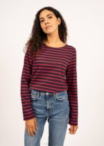 Saint James Men MINQUIERS MODERN V4HD74 Authentic Breton Stripe Shirt Soft Cotton NAVY/RED - Image 5