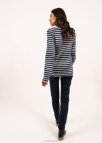 Saint James Men MINQUIERS MODERN V4HD75 Authentic Breton Stripe Shirt Soft Cotton NAVY/ECRU - Image 2