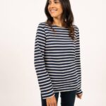 Saint James Men MINQUIERS MODERN V4HD75 Authentic Breton Stripe Shirt Soft Cotton NAVY/ECRU