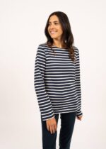 Saint James Men MINQUIERS MODERN V4HD75 Authentic Breton Stripe Shirt Soft Cotton NAVY/ECRU