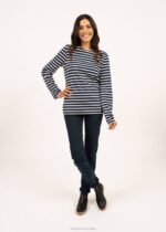 Saint James Men MINQUIERS MODERN V4HD75 Authentic Breton Stripe Shirt Soft Cotton NAVY/ECRU - Image 5