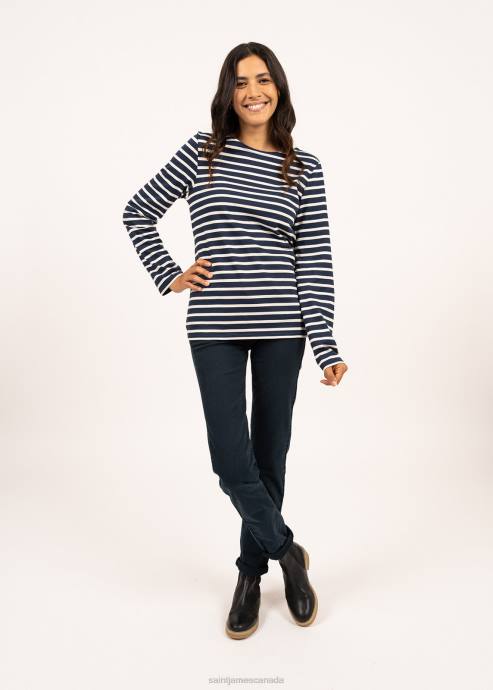 Saint James Men MINQUIERS MODERN V4HD75 Authentic Breton Stripe Shirt Soft Cotton NAVY/ECRU - Image 5