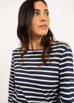 Saint James Men MINQUIERS MODERN V4HD75 Authentic Breton Stripe Shirt Soft Cotton NAVY/ECRU - Image 6