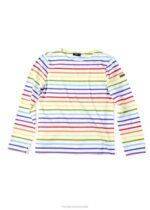 Saint James Men MINQUIERS PRIDE V4HD47 Rainbow Striped Shirt Soft Cotton MULTICO - Image 4