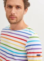 Saint James Men MINQUIERS PRIDE V4HD47 Rainbow Striped Shirt Soft Cotton MULTICO - Image 5
