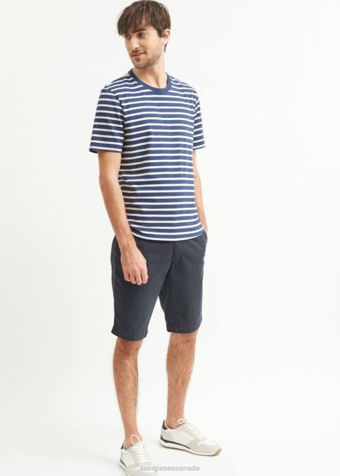 Saint James Men PLOUIDER V4HD140 Breton T-Shirt Crew Neck 100% Cotton NAVY/ECRU - Image 4