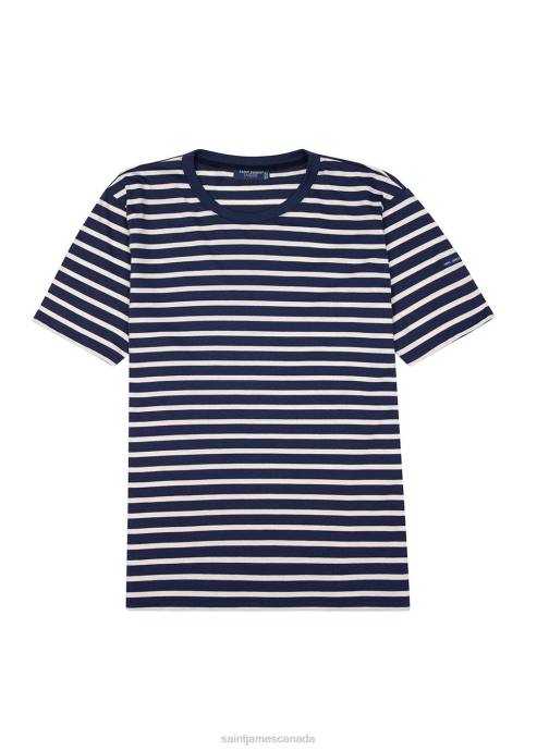 Saint James Men PLOUIDER V4HD140 Breton T-Shirt Crew Neck 100% Cotton NAVY/ECRU - Image 6