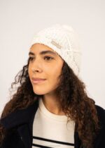 Saint James Unisex ANDES V4HD125 Structured Knit Beanie with Pom Pom WINTER WHITE - Image 2