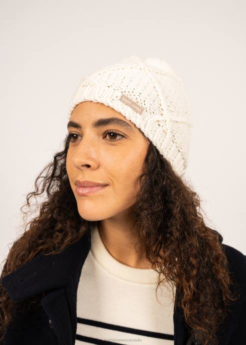 Saint James Unisex ANDES V4HD125 Structured Knit Beanie with Pom Pom WINTER WHITE - Image 2
