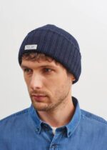 Saint James Unisex BARBARESQUE V4HD69 Heavy Stitch Wool Stocking Cap NAVY - Image 3