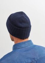 Saint James Unisex BARBARESQUE V4HD69 Heavy Stitch Wool Stocking Cap NAVY - Image 4