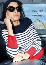 Saint James Unisex BIARRITZ V4HD21 Tricolor Nautical Sweater by Room 502 NAVY/WHITE/RED