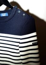 Saint James Unisex BIARRITZ V4HD21 Tricolor Nautical Sweater by Room 502 NAVY/WHITE/RED - Image 3