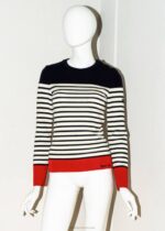 Saint James Unisex BIARRITZ V4HD21 Tricolor Nautical Sweater by Room 502 NAVY/WHITE/RED - Image 4