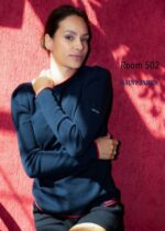 Saint James Unisex CAP FERRET V4HD20 Puff Sleeve Merino Sweater by Room 502 NAVY/RED