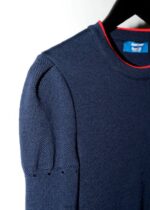 Saint James Unisex CAP FERRET V4HD20 Puff Sleeve Merino Sweater by Room 502 NAVY/RED - Image 3