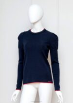 Saint James Unisex CAP FERRET V4HD20 Puff Sleeve Merino Sweater by Room 502 NAVY/RED - Image 4