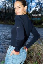 Saint James Unisex CAP FERRET V4HD20 Puff Sleeve Merino Sweater by Room 502 NAVY/RED - Image 5