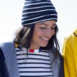 Saint James Unisex CARTIER V4HD70 Nautical Striped Wool Blend Beanie NAVY/IVORY