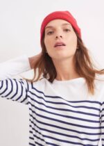 Saint James Unisex CARTIER V4HD85 Nautical Wool Blend Beanie RED