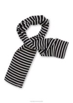 Saint James Unisex DUGUAY V4HD103 Striped Scarf in Comfortable Wool Blend NAVY/IVORY - Image 2
