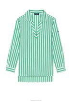 Saint James Unisex EMY V4HD5 Striped Blouse With Long Sleeves WHITE/GREEN - Image 7