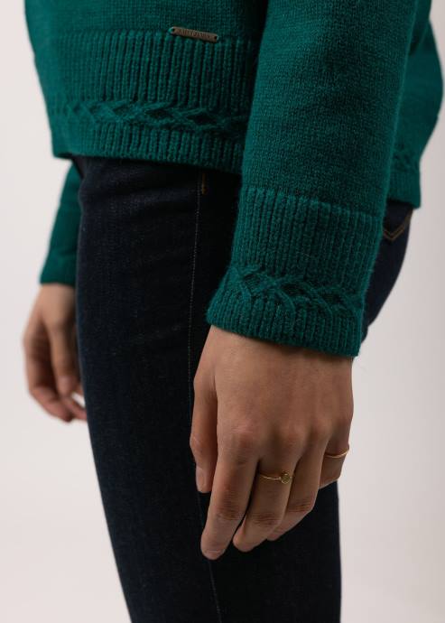 Saint James Unisex EPAGNY V4HD115 Polo Neck Sweater Wool Blend GREEN - Image 5