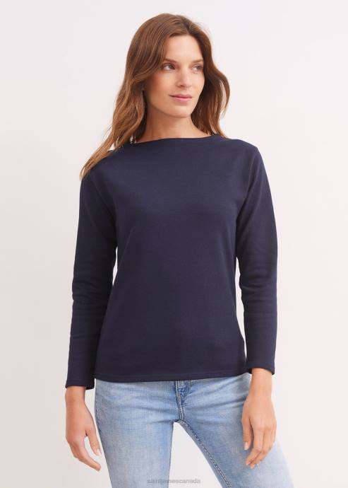 saint_james_unisex_guildo_v4hd105_boat_neck_breton_shirt_heavyweight_cotton_navy.jpg Saint James Unisex GUILDO V4HD105 Boat Neck Breton Shirt Heavyweight Cotton NAVY - Image 1