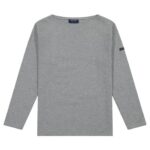 Saint James Unisex GUILDO V4HD106 Boat Neck Breton Shirt Heavyweight Cotton GREY
