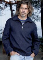 Saint James Unisex HISTOIRE V4HD170 Fisherman's Smock by Atelier Tuffery Hemp and Merino Wool BLUE